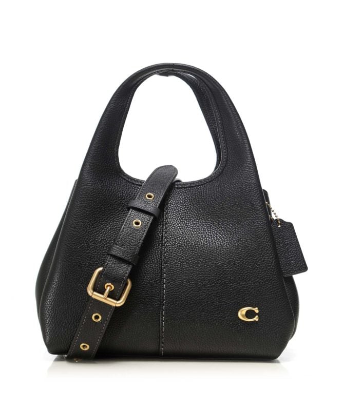 ハンドバッグ Coach  Black Leather Lana 23 Handbag Coach Lana Shoulder Bag 23