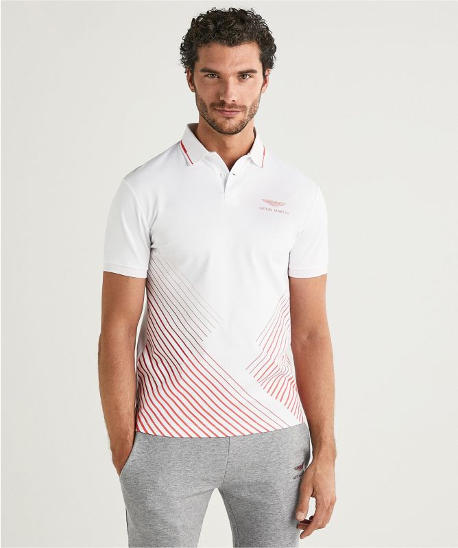 Hackett Interlock AMR Fading Lines Polo Shirt