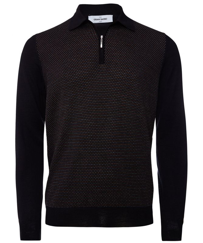 Gran Sasso Wool Silk Tennis Polo Shirt