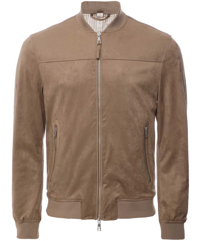 Seinse Faux Suede Bomber Jacket