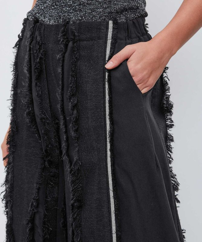 Manesera Fringed Wide Leg Trousers