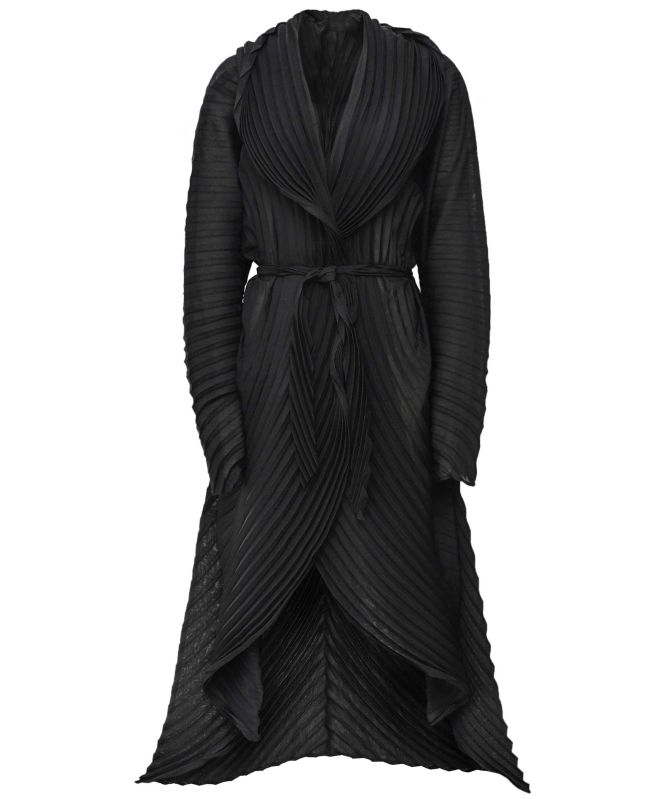 Thanny Long Hooded Pleated Coat