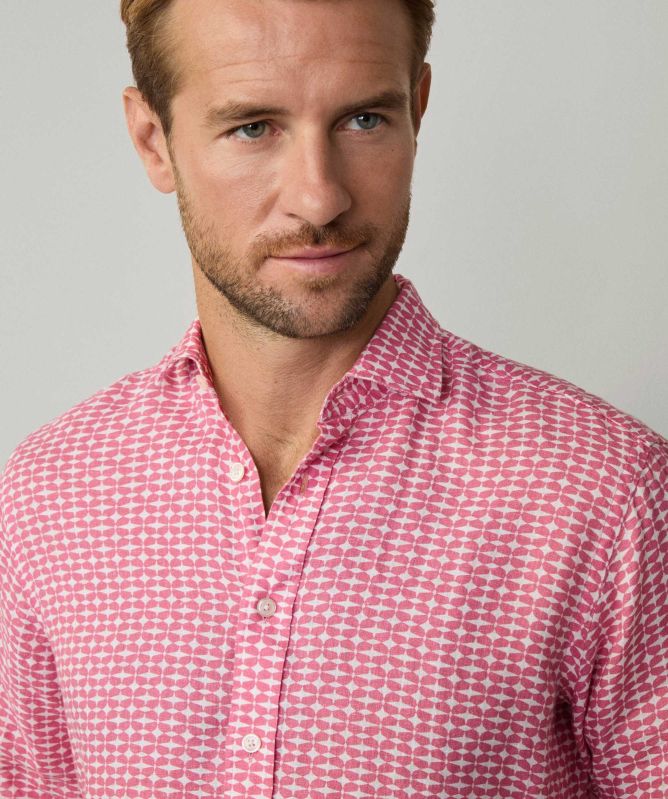 Hackett Linen Star Print Shirt