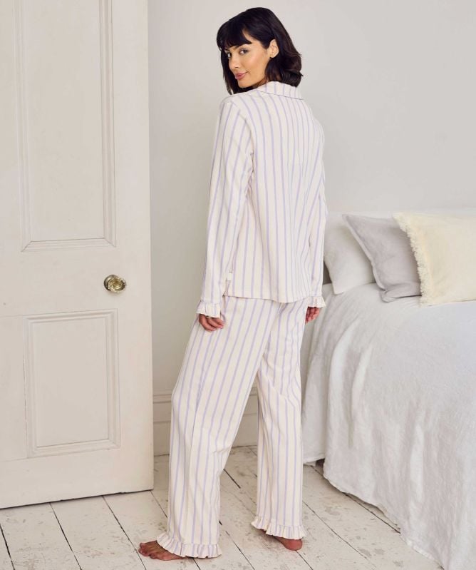 Chelsea Peers Cotton Stripe Long Pajamas