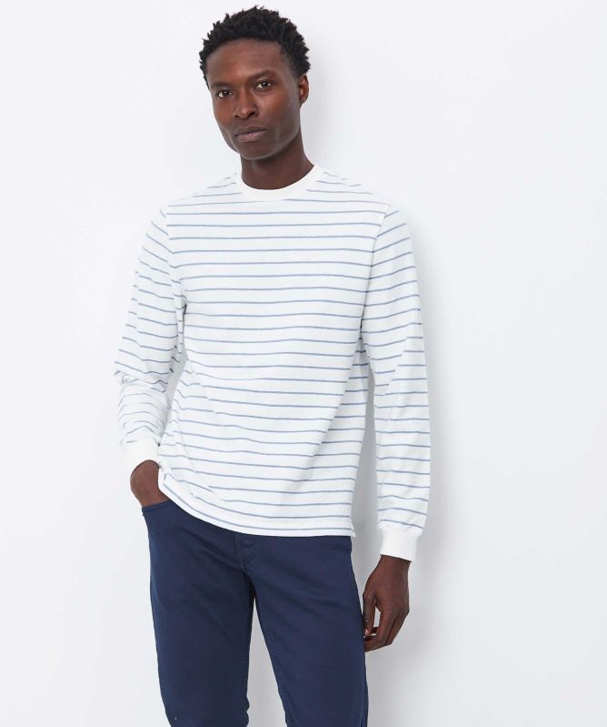 unfeigned Long Sleeve Terry Striped T-Shirt