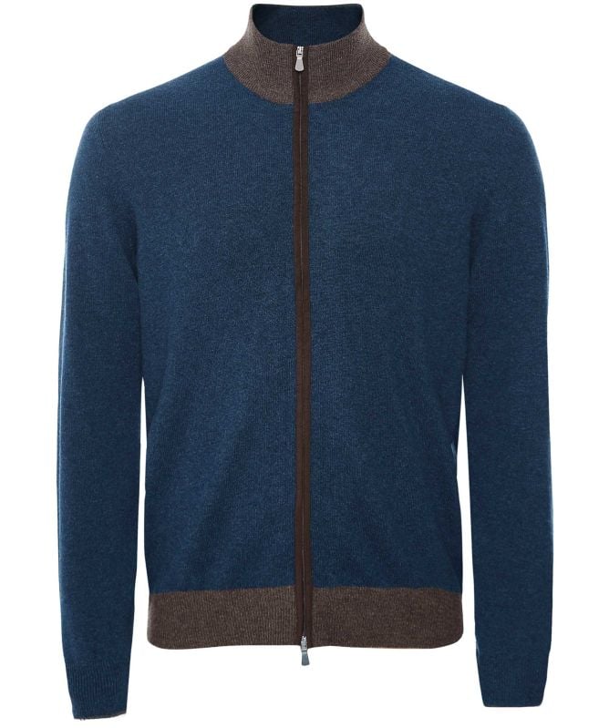 Gran Sasso Wool Cashmere Zipper Cardigan