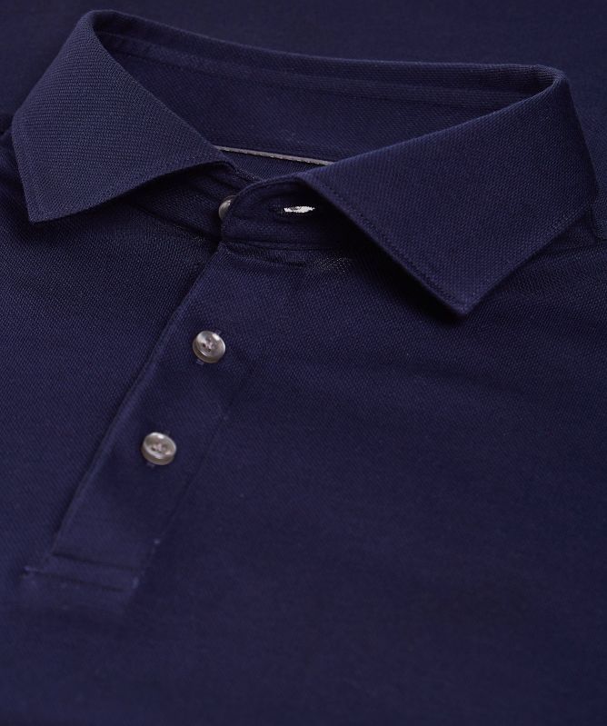 Thomas Maine Cotton Pique Long Sleeve Polo Shirt