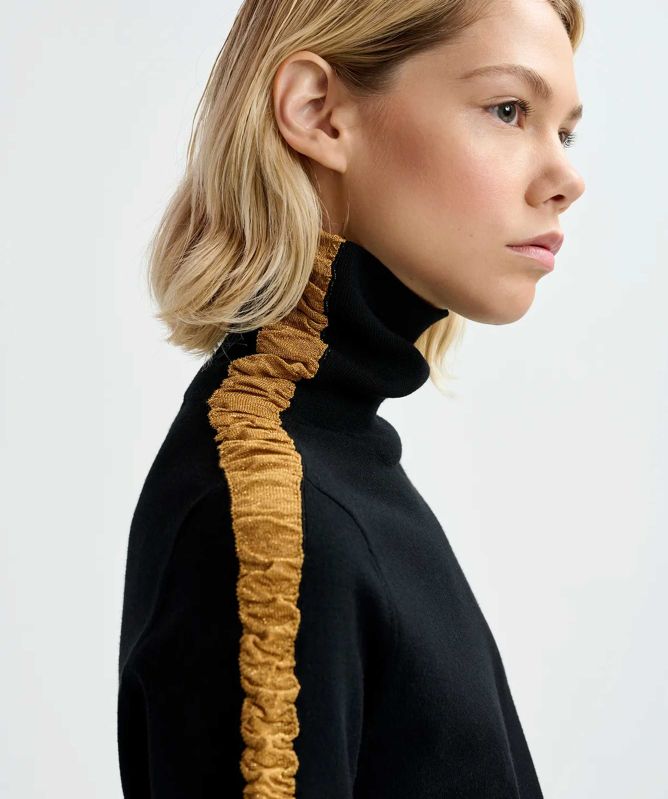 Essentiel Antwerp Gertini Tape Trim Turtleneck Sweater