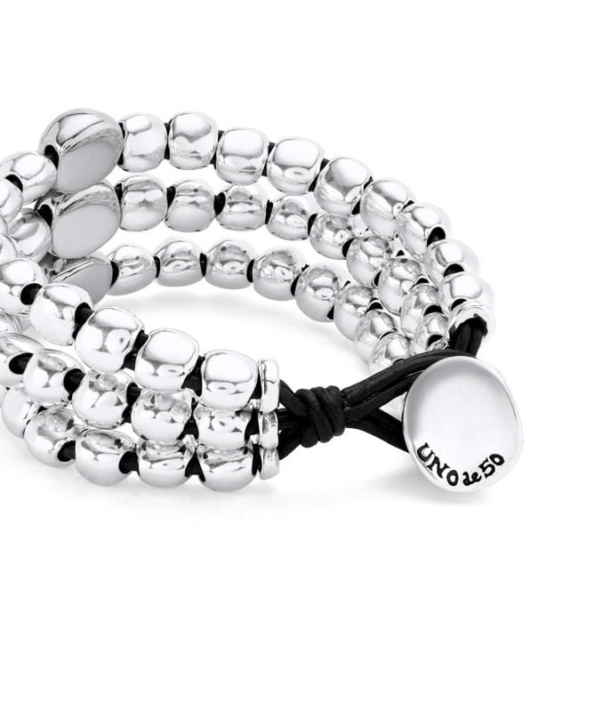 UNOde50 Three Strand Beaded Leather Bracelet