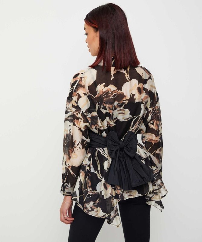 Bize Tulle Belt Shirt