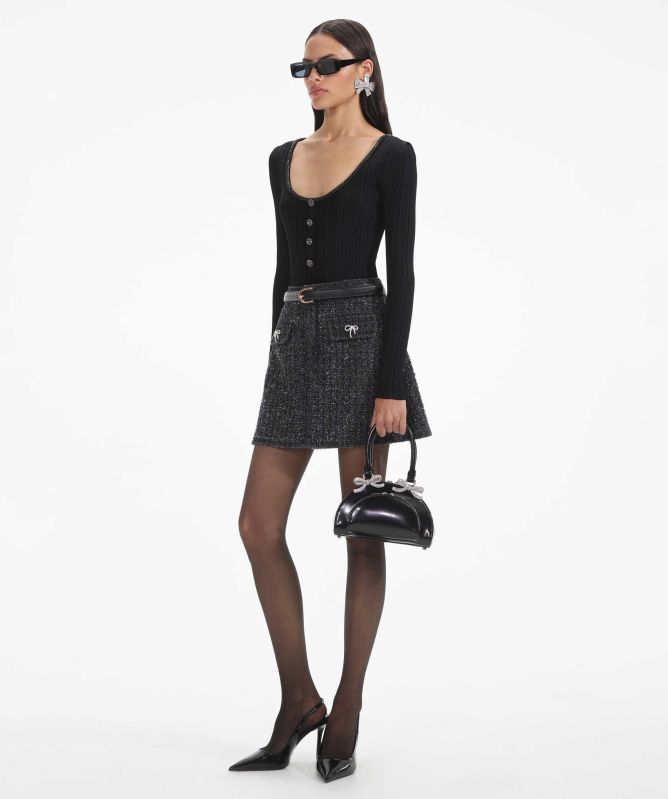 Self-Portrait Embellished Knit Top