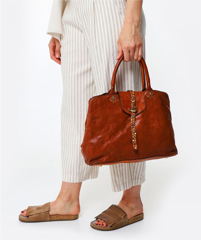 Campomaggi Embellished Leather Shopper Bag