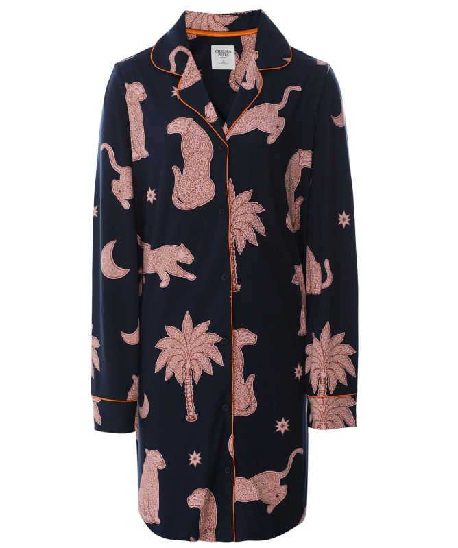 Chelsea Peers Midnight Leopard Nightshirt