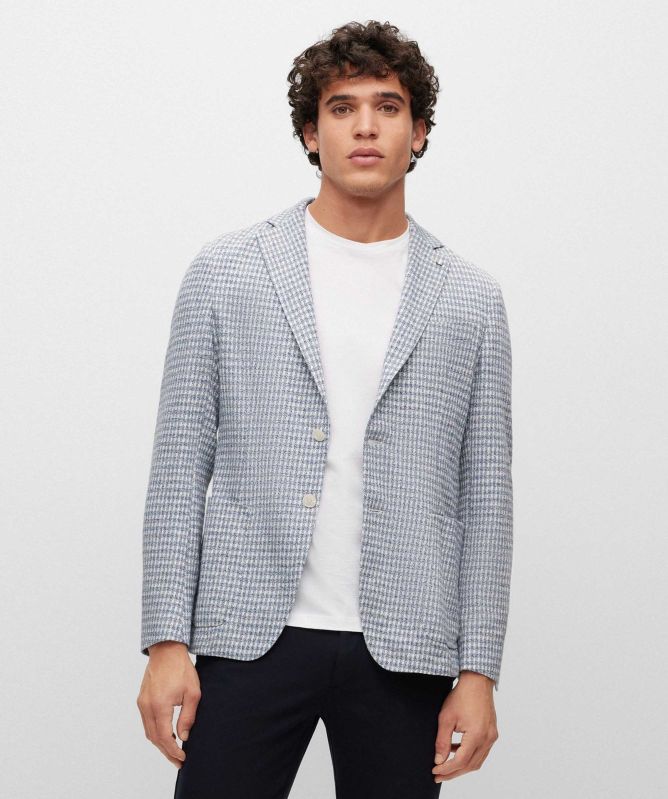 BOSS Slim Fit Linen C-Hanry Jacket
