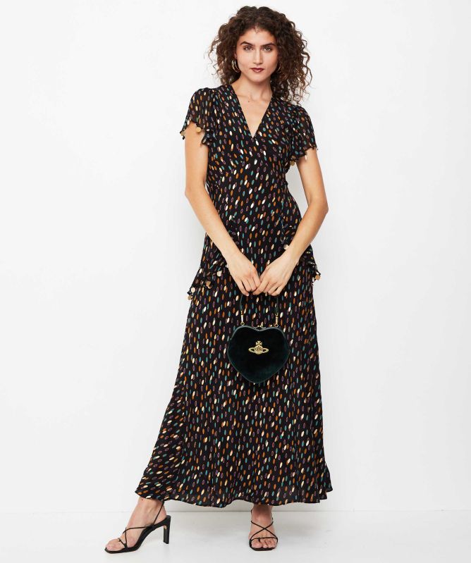 RIXO Jane Tiered Silk Maxi Dress