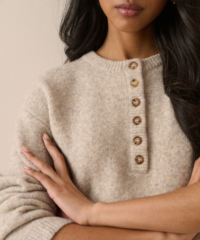 Nobody's Child Relaxed Fit Henley Sweater