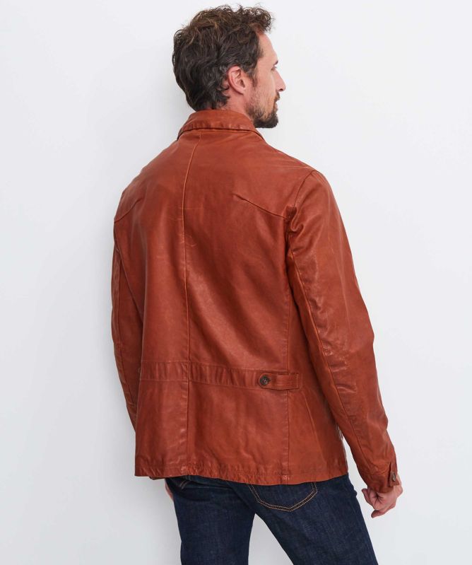 Jacob Cohen Three Pocket Long Leather Jacket