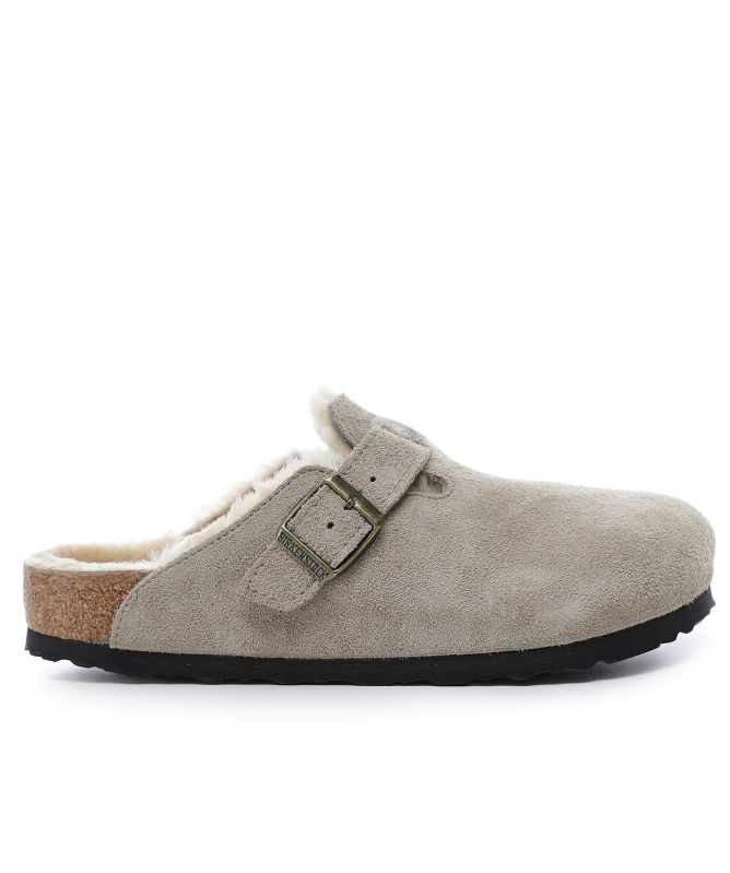 Birkenstock Boston Shearling Suede Leather Clogs