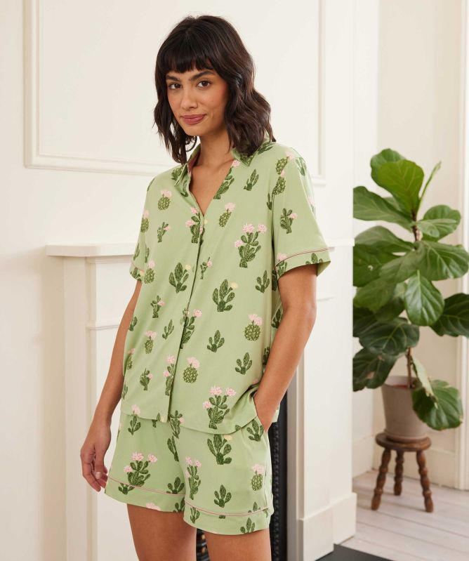 Chelsea Peers Cactus Print Short Pyjamas