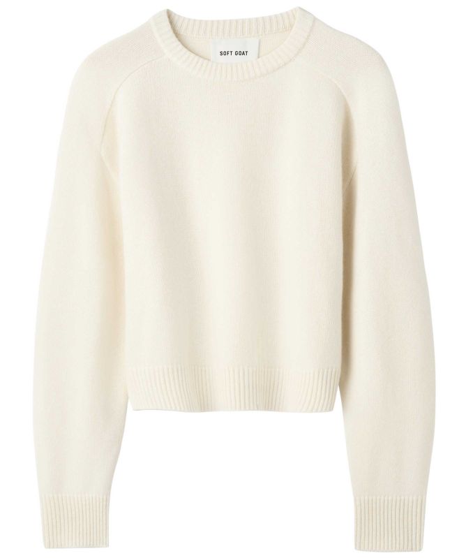 Soft Goat Short Crewneck Cashmere Sweater