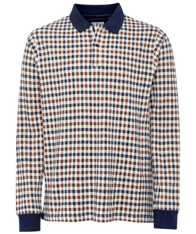 Aquascutum Long Sleeve Club Check Polo