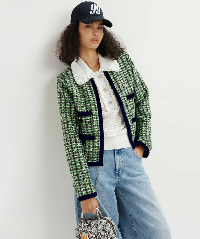 Essentiel Antwerp Homework Embellished Tweed Jacket