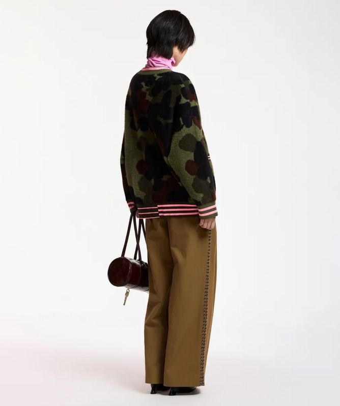 Essentiel Antwerp Kamoo Camo Jacquard Cardigan