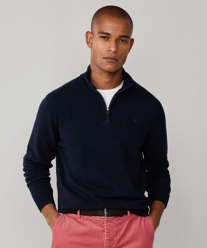 Hackett Lambswool Quarter Zipper Sweater