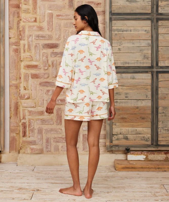 Chelsea Peers Dinosaur Print Short Pyjama Set