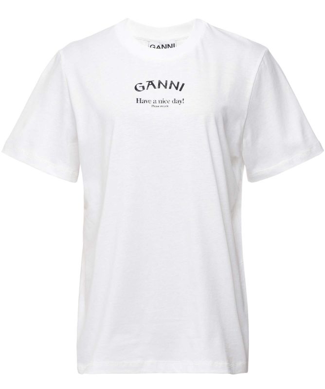 GANNI Relaxed Organic Cotton Logo T-Shirt