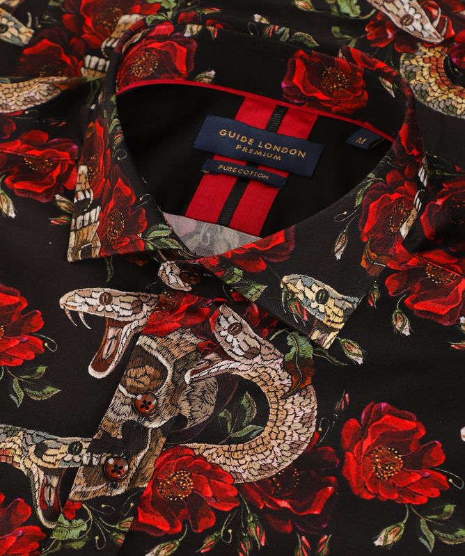 Guide London Slim Fit Skull Shirt