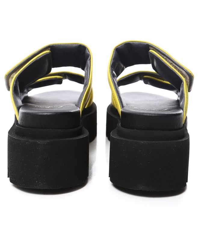 Lofina Gasoline Leather Velcro Sandals