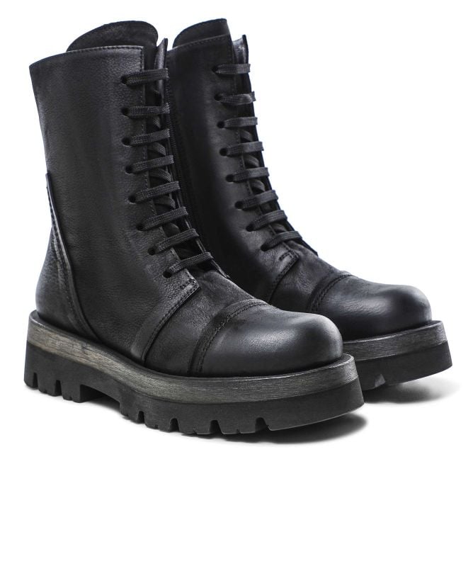 【NONCODE】Foreland lace-up rain boots Forever Young Women's Faux Fur Lace-up Checkered Tall Rain
