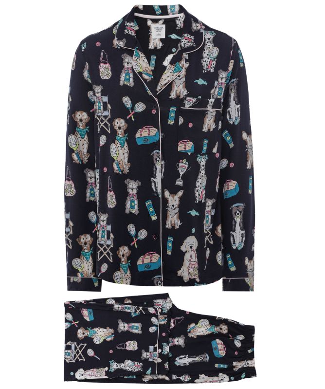 Chelsea Peers Tennis Dogs Print Long Pajamas