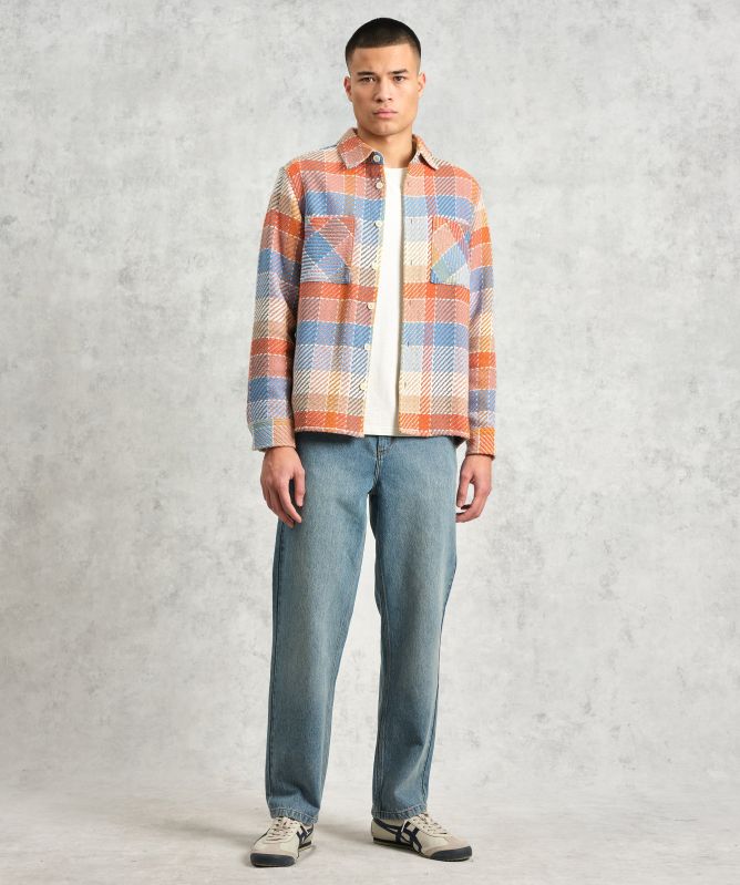 Wax London Pike Check Whiting Overshirt