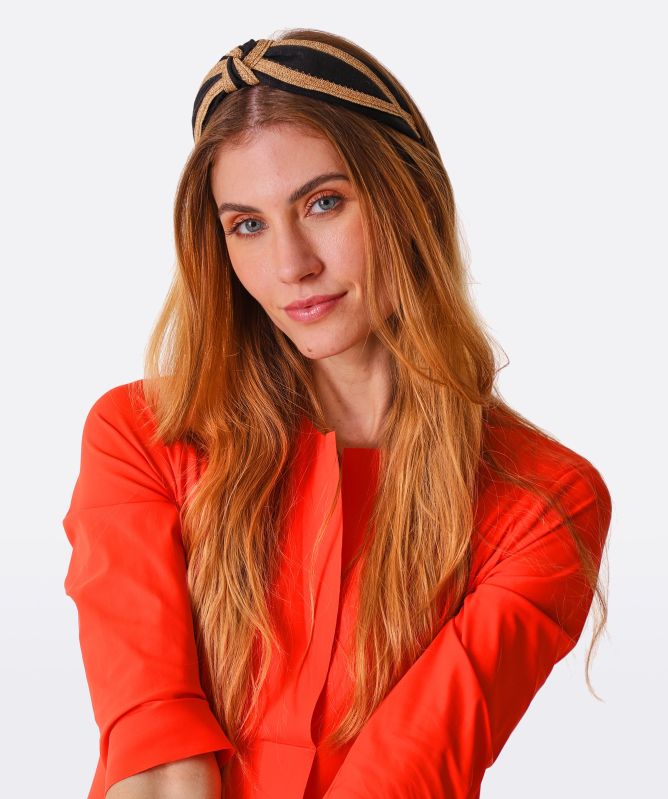 Jennifer Ouellette Red Knotted Headband Jennifer Ouellette Lina Headband – Husk main image 3