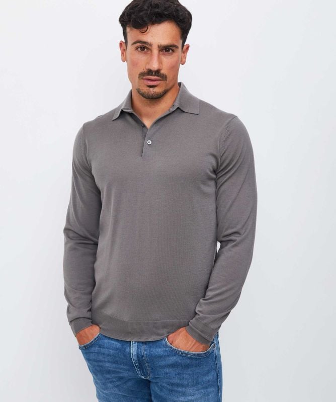 Filippo De Laurentiis Merino Long Sleeve Polo