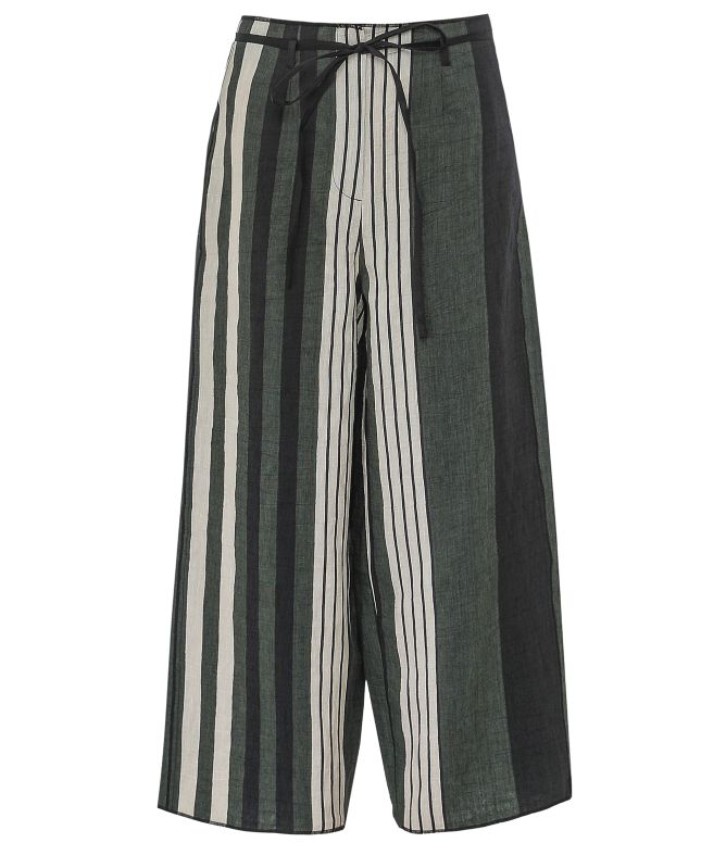 Milla Striped Cropped Wide-Leg Pants