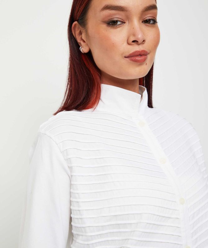 Yaccomaricard Long Pintuck Panel Overshirt