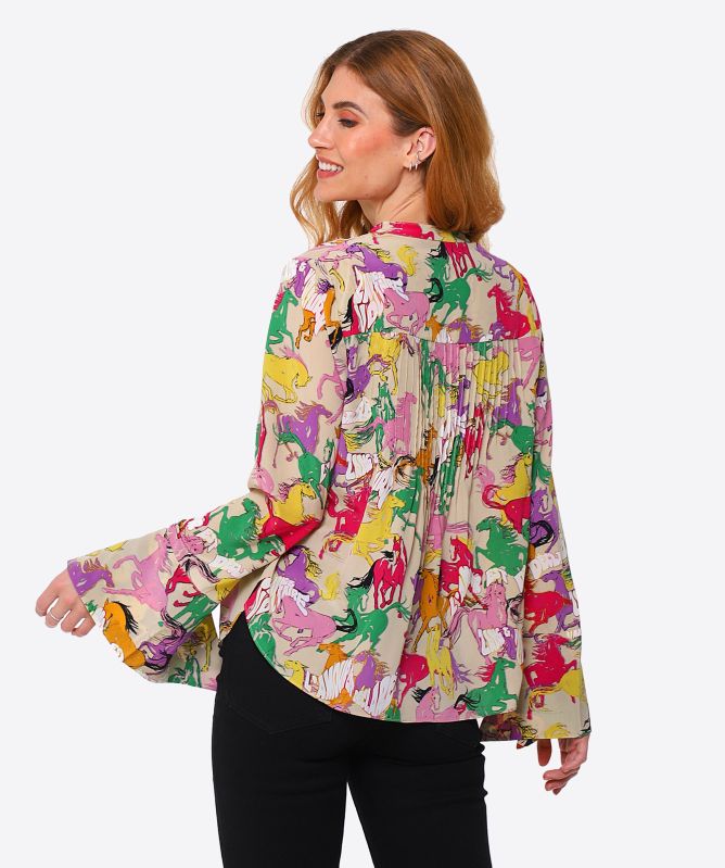 Zadig and Voltaire Silk Taika Horses Shirt