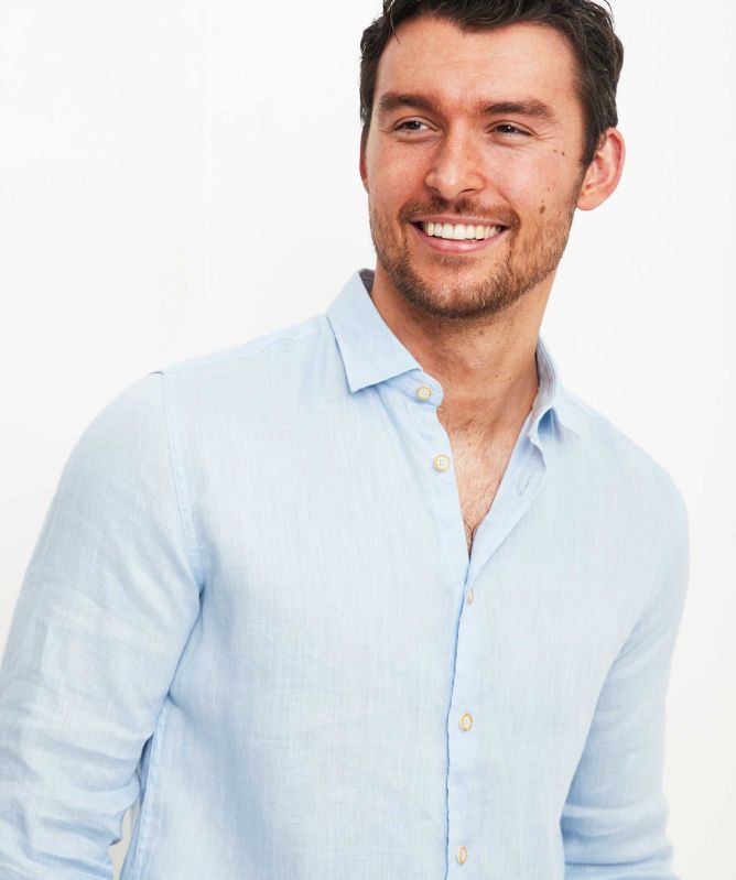 Seinse Linen Cotton Plain Shirt