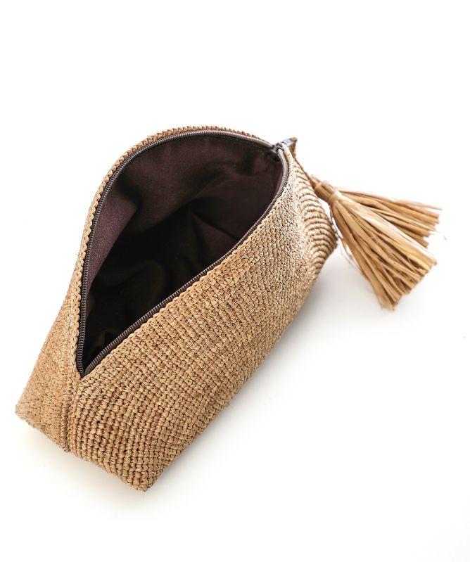 Rabarany Raffia Half Moon Bag