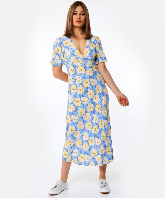 RIXO Poppy Azelea Bloom Midaxi Dress