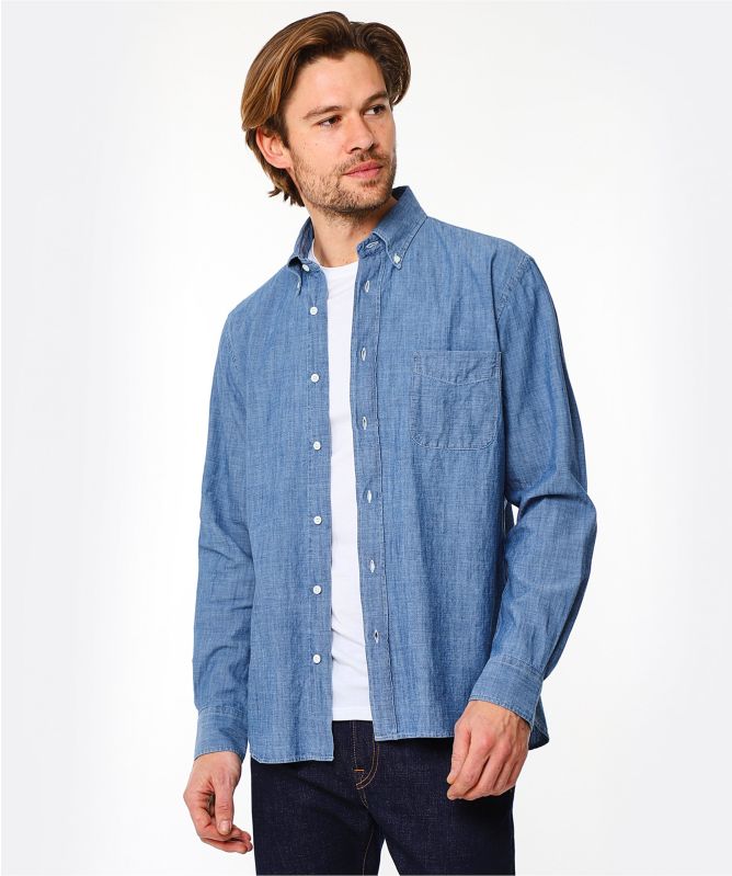 Hartford Regular Fit Chambray Pitt Shirt