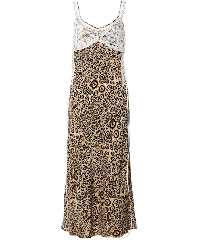 Hayley Menzies Arizona Silk Leopard Print Midi Dress
