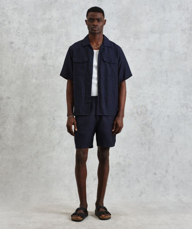 Wax London Two Tone Linen Kurt Shorts