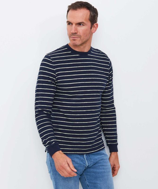 unfeigned Long Sleeve Terry Striped T-Shirt