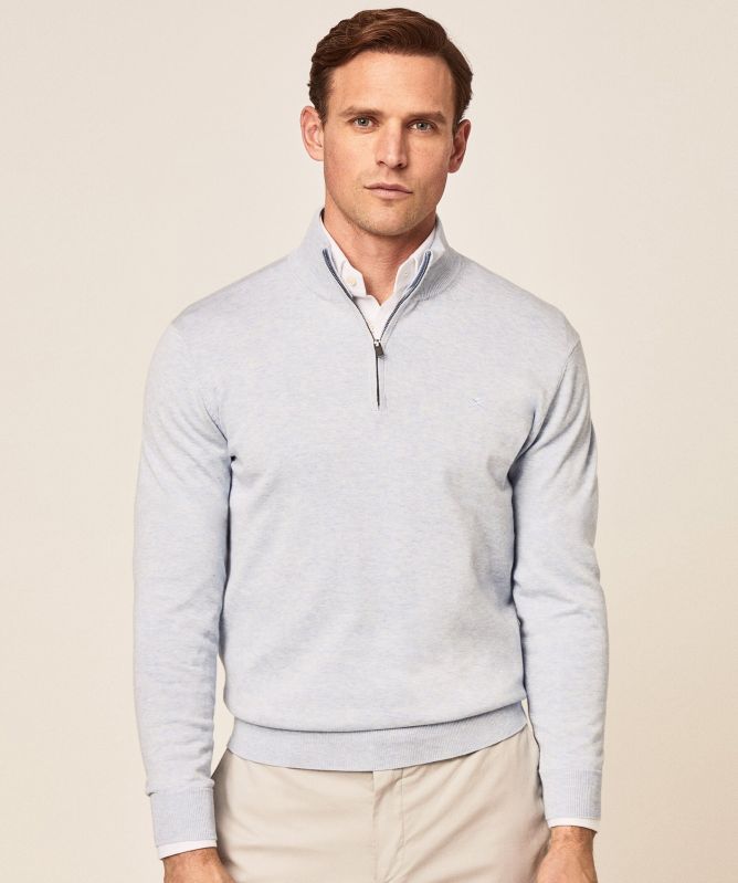 Hackett Cotton Silk Half-Zip Jumper