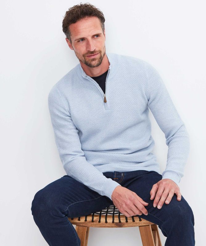 Stenstroms Textured Merino Half-Zip Jumper