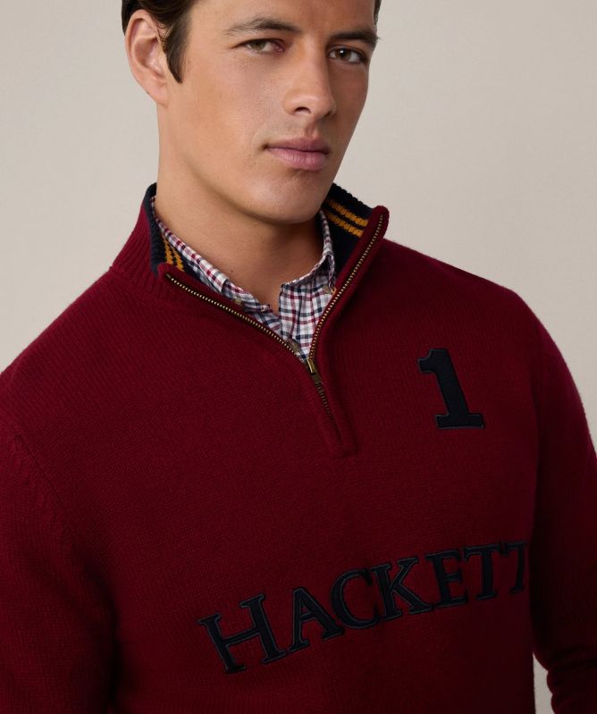 Hackett Merino Heritage Half-Zip Jumper